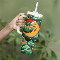 Christmas Moon and Star Tumbler With Handle Xmas Holiday Patterns - Wonder Print Shop
