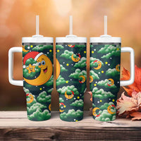 Christmas Moon and Star Tumbler With Handle Xmas Holiday Patterns - Wonder Print Shop