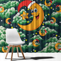 Christmas Moon and Star Window Curtain Xmas Holiday Patterns - Wonder Print Shop