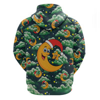 Christmas Moon and Star Zip Hoodie Xmas Holiday Patterns - Wonder Print Shop