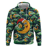 Christmas Moon and Star Zip Hoodie Xmas Holiday Patterns - Wonder Print Shop