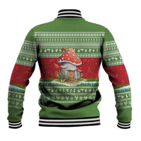 Christmas Mushroom House Baseball Jacket Xmas Holiday Patterns - Wonder Print Shop