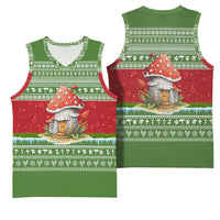 Christmas Mushroom House Basketball Jersey Xmas Holiday Patterns - Wonder Print Shop
