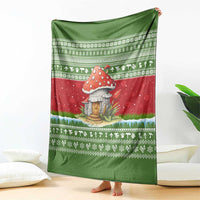 Christmas Mushroom House Blanket Xmas Holiday Patterns - Wonder Print Shop