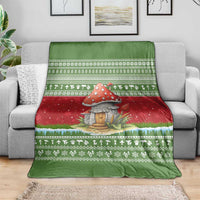 Christmas Mushroom House Blanket Xmas Holiday Patterns - Wonder Print Shop
