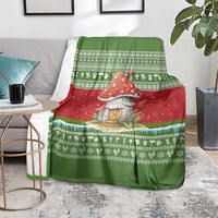 Christmas Mushroom House Blanket Xmas Holiday Patterns - Wonder Print Shop