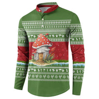 Christmas Mushroom House Button Sweatshirt Xmas Holiday Patterns - Wonder Print Shop