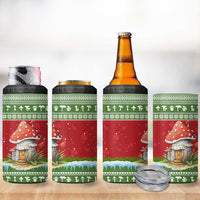 Christmas Mushroom House 4 in 1 Can Cooler Tumbler Xmas Holiday Patterns - Wonder Print Shop