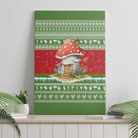 Christmas Mushroom House Canvas Wall Art Xmas Holiday Patterns - Wonder Print Shop