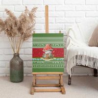 Christmas Mushroom House Canvas Wall Art Xmas Holiday Patterns - Wonder Print Shop
