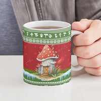 Christmas Mushroom House Ceramic Mug Xmas Holiday Patterns - Wonder Print Shop
