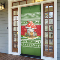 Christmas Mushroom House Door Cover Xmas Holiday Patterns - Wonder Print Shop
