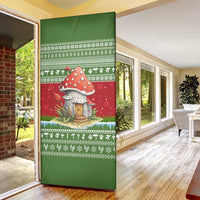 Christmas Mushroom House Door Cover Xmas Holiday Patterns - Wonder Print Shop