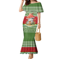 Christmas Mushroom House Family Matching Mermaid Dress and Hawaiian Shirt Xmas Holiday Patterns - Wonder Print Shop