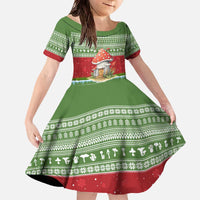 Christmas Mushroom House Family Matching Off The Shoulder Long Sleeve Dress and Hawaiian Shirt Xmas Holiday Patterns - Wonder Print Shop