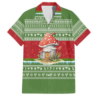 Christmas Mushroom House Family Matching Off The Shoulder Long Sleeve Dress and Hawaiian Shirt Xmas Holiday Patterns - Wonder Print Shop