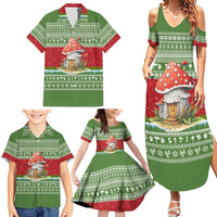 Christmas Mushroom House Family Matching Summer Maxi Dress and Hawaiian Shirt Xmas Holiday Patterns - Wonder Print Shop