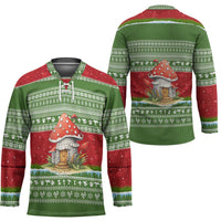 Christmas Mushroom House Hockey Jersey Xmas Holiday Patterns - Wonder Print Shop