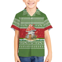 Christmas Mushroom House Kid Hawaiian Shirt Xmas Holiday Patterns - Wonder Print Shop