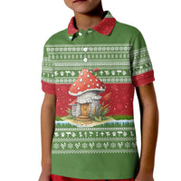 Christmas Mushroom House Kid Polo Shirt Xmas Holiday Patterns - Wonder Print Shop