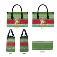 Christmas Mushroom House Leather Bag Xmas Holiday Patterns - Wonder Print Shop