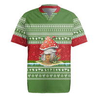 Christmas Mushroom House Rugby Jersey Xmas Holiday Patterns - Wonder Print Shop