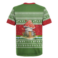 Christmas Mushroom House Rugby Jersey Xmas Holiday Patterns - Wonder Print Shop