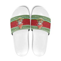 Christmas Mushroom House Slide Sandals Xmas Holiday Patterns - Wonder Print Shop