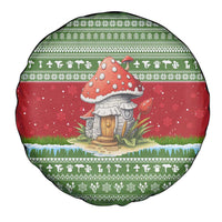 Christmas Mushroom House Spare Tire Cover Xmas Holiday Patterns - Wonder Print Shop