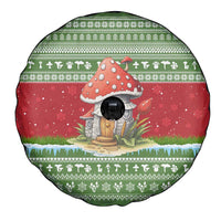 Christmas Mushroom House Spare Tire Cover Xmas Holiday Patterns - Wonder Print Shop