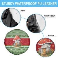Christmas Mushroom House Spare Tire Cover Xmas Holiday Patterns - Wonder Print Shop
