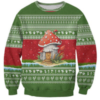 Christmas Mushroom House Sweatshirt Xmas Holiday Patterns - Wonder Print Shop