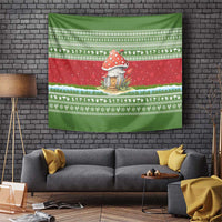 Christmas Mushroom House Tapestry Xmas Holiday Patterns - Wonder Print Shop