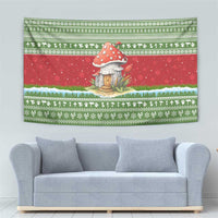 Christmas Mushroom House Tapestry Xmas Holiday Patterns - Wonder Print Shop