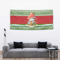 Christmas Mushroom House Tapestry Xmas Holiday Patterns - Wonder Print Shop