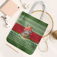 Christmas Mushroom House Tote Bag Xmas Holiday Patterns - Wonder Print Shop