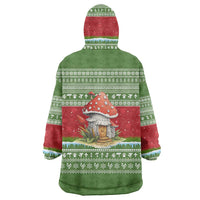Christmas Mushroom House Wearable Blanket Hoodie Xmas Holiday Patterns - Wonder Print Shop