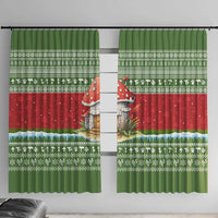 Christmas Mushroom House Window Curtain Xmas Holiday Patterns - Wonder Print Shop