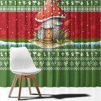 Christmas Mushroom House Window Curtain Xmas Holiday Patterns - Wonder Print Shop
