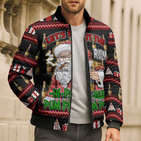 Santa Claus Christmas Bomber Puffer Jacket Xmas Holiday Patterns - Wonder Print Shop