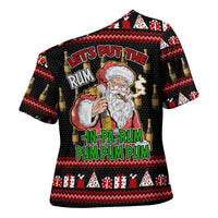 Santa Claus Christmas Cross Shoulder Shirt Xmas Holiday Patterns - Wonder Print Shop