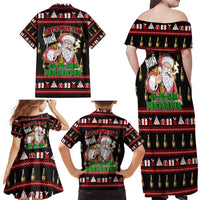 Santa Claus Christmas Family Matching Off Shoulder Maxi Dress and Hawaiian Shirt Xmas Holiday Patterns - Wonder Print Shop