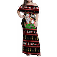 Santa Claus Christmas Family Matching Off Shoulder Maxi Dress and Hawaiian Shirt Xmas Holiday Patterns - Wonder Print Shop