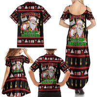 Santa Claus Christmas Family Matching Summer Maxi Dress and Hawaiian Shirt Xmas Holiday Patterns - Wonder Print Shop
