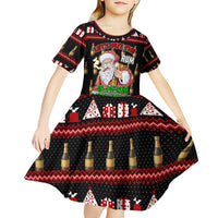 Santa Claus Christmas Kid Short Sleeve Dress Xmas Holiday Patterns - Wonder Print Shop