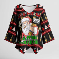 Santa Claus Christmas Kimono Sleeve Blouse Xmas Holiday Patterns - Wonder Print Shop