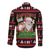 Santa Claus Christmas Long Sleeve Button Shirt Xmas Holiday Patterns - Wonder Print Shop