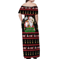Santa Claus Christmas Off Shoulder Maxi Dress Xmas Holiday Patterns - Wonder Print Shop