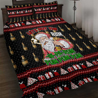 Santa Claus Christmas Quilt Bed Set Xmas Holiday Patterns - Wonder Print Shop