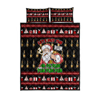 Santa Claus Christmas Quilt Bed Set Xmas Holiday Patterns - Wonder Print Shop